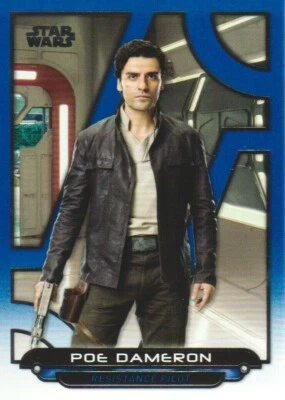 2018 Topps Star Wars Galactic Files Reborn BLUE #TLJ12 Poe Dameron Oscar Isaac - Image 1 of 3