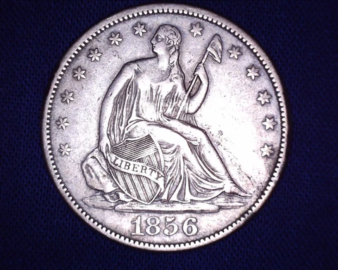 1856 P Seated Liberty Half Dollar Great Details V-1 Res.  938,000 Minted #S173 Cover
