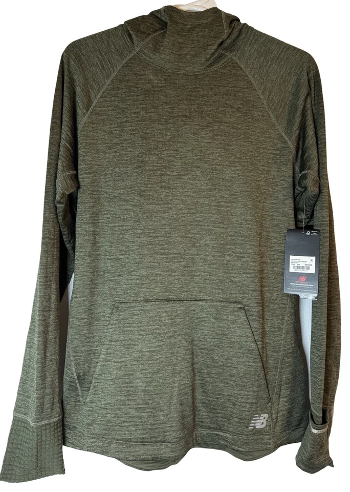 NUEVO CON ETIQUETAS New Balance Heat Grid Sudadera con Capucha Mecha Mujer’s Med Camuflaje Hunter Verde WT03255-NG1 Foto 1 de 4