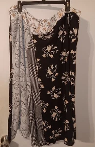 CALVIN KLEIN Gray Multi Patchwork 18W A-line Asymmetric Lined Skirt NWT - Picture 1 of 4