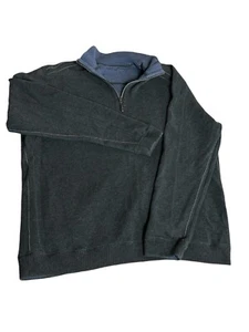 Tommy Bahama Mens Gray Reversible 1/4 Zip Knit Jumper | Vintage Designer Sweater - Picture 1 of 15