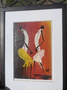 ONE OF A KIND Ghana Africa Women Dancing Queen Art Framed SIGNED ❤️blt39j3 - Picture 1 of 6