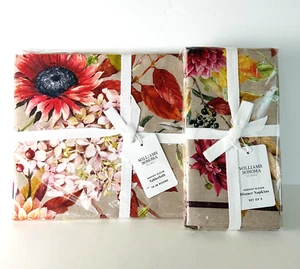 Williams Sonoma Harvest Bloom Tablecloth 70" Round plus 4 Matching Napkins NEW - Picture 1 of 9