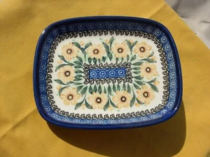 UNIKAT -1303- I. MACZKA - POLISH POTTERY - 7 1/4" - E.N.- 180 - TRINKET PLATE - Picture 1 of 5