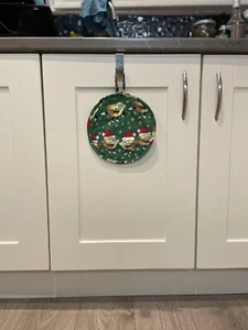 Pot Holder Kitchen Mat Farm Farmhouse Cottage Green Mince Pie Cotton Christmas - Picture 1 of 3