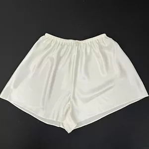 Vintage Lucie Ann II Damen M elfenbeinfarben Satin Stepp Höschen Shorts #8350 USA - Bild 1 von 3