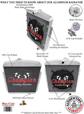 RN Champion 3 Row Radiator Chevy Configuration,16" Fan-1949 Oldsmobile Series 78 - Изображение 1 из 4