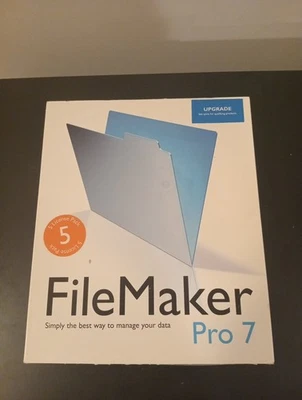 FileMaker Pro 7 Upgrade Win/Mac 5 Licenses Included. W/ Box, 5 keys, manual - Image 1 of 4