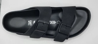 Birkenstock Arizona Bs Exquisito Cuero Negro Color Estrecho Foto 1 de 4