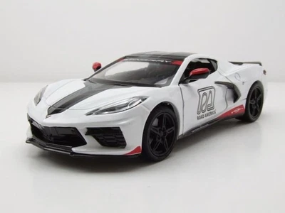 Chevrolet Corvette C8 Stingray Pace Car 2020 Bianco Modellino 1:24 Greenlight - Immagine 1 di 4