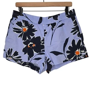 J Crew Womens 4" Floral Print Cotton Linen Pull On Beach Shorts Size 10 - Picture 1 of 6