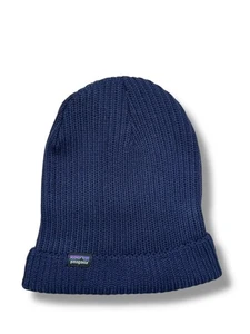 Patagonia Fisherman Beanie Navy Blue Rib Knit Hat One Size Excellent Condition - Picture 1 of 5