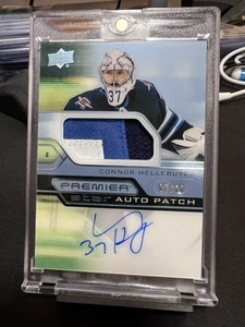 2021-22 Upper Deck Premier Connor Hellebuyck Star Auto Patch /10 SSP 3 CLR JETS - Picture 1 of 8