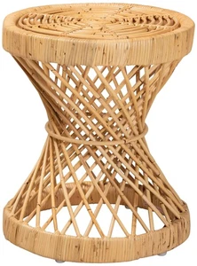 Baxton Studio Seville 15 3/4" Wide Natural Rattan End Table - Picture 1 of 1