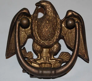 Vintage Large Solid Brass Eagle Door Knocker 5 1/2"x 5 1/2" - Picture 1 of 5
