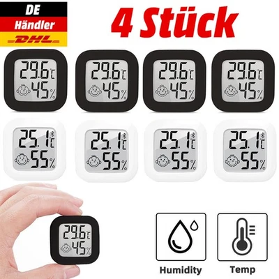 4x Digital Thermo Hygrometer Thermometer Luftfeuchtigkeit Temperaturmessgerät - Bild 1 von 4