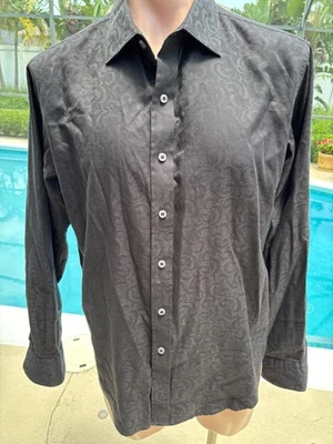 Robert Graham Black Flip Cuff Long Sleeve Shirt mens size XL - Image 1 of 4