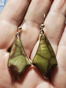 Orecchini DTR Jay King Mine Finds diaspro verde argento sterling 925 pietra designer - Foto 1 di 3