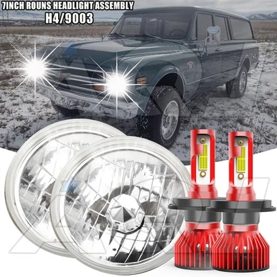 7" Round LED Headlights Combo Hi/Lo For Chevrolet K10 Suburban 1968-1975 Foto 1 de 4