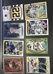 MLB MILWAUKEE BREWERS 8 CARD LOT - VINTAGE/JERSEY/ROOKIES/PARALLEL/YELICH/YOUNT