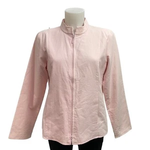 EILLEN FISHER Stand Collar Full Zip Lightweight Quilted Cotton Jacket size small - Picture 1 of 10