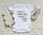 our first father's day 2023 personalised romper sleepsuit babygrow 1st