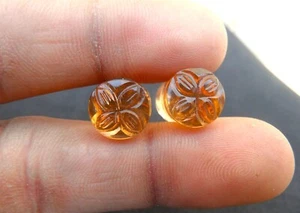 Goldene Topas Tunnel Ohr Messgeräte Stecker Ohrringe, Plugs Ohrring Bes - Bild 1 von 6