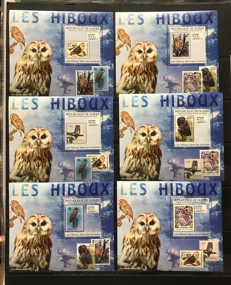 Búhos / Pájaros - Sellos / Timbres - Guinea - MNH** Del.12 Foto 1 de 1