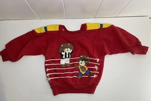 VINTAGE Joggles Sweater Kids 24 Months Red Bears Sport Racing Sweatshirt Acrylic - Picture 1 of 6
