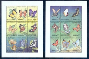 Mozambique 1545-1546 Butterflies, Souvenir Sheets, 2000, Mint NH - Picture 1 of 1