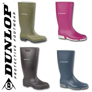 Ladies Mens Dunlop Hunting Waterproof Wellies Garden Festival Wellington Boots - Picture 1 of 7