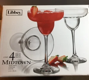 Margarita Cocktail Glassware Set of 4 New Libbey MIDTOWN - Picture 1 of 7