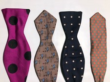 Vintage Lot of 4 Men's Silk Adjustable Bow Ties + Brooks Brothers, Perry Ellis +