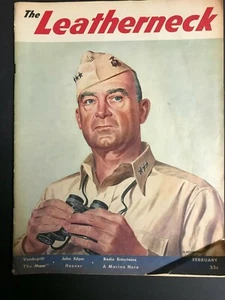 LEATHERNECK MAGAZINE February 1944 LT. General Vandegrift J Edgar Hoover - Imagen 1 de 2