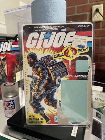 Vintage 1984 G.I. Joe FIREFLY v1 Full UNCUT Peach File Card Back GI Cobra ARAH Cover