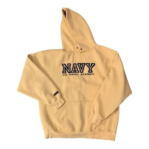Sudadera con Capucha Jansport US NAVY Bordada Academia Naval Grande Amarilla Sin Cuerdas De Colección - Imagen 1 de 9