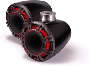 Kicker KMFC9 9" Flat Mount Horn Marine Black Tower Speakers - Refurbished - Picture 1 of 9
