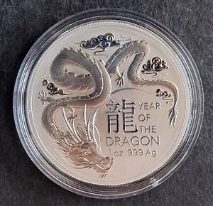 2024 Australia Year of the Dragon  1 oz Silver (.999) $1 bullion UNC coin