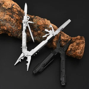 Cuchillo de bolsillo compacto 13 en 1 alicate multiherramienta supervivencia exterior acero inoxidable - Imagen 1 de 19