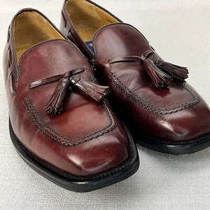 Bostonian Men's Loafers Dress Shoes US Size 9 M Burgundy Leather Made in Spain - Picture 1 of 11