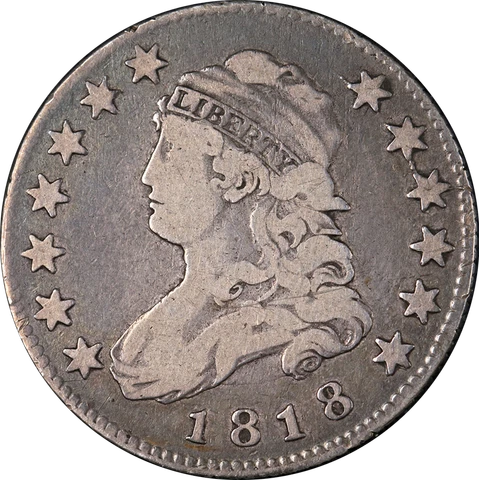 1818 Bust Quarter Choice F Superb Eye Appeal Strong Strike Cover