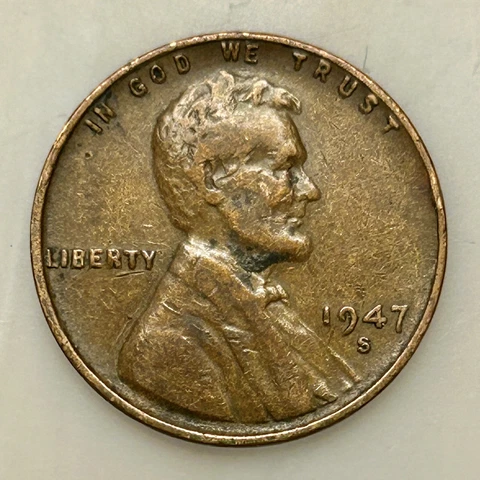 1947-S Lincoln Penny. Please Read Description. Your Actual Coin In Photo Cover