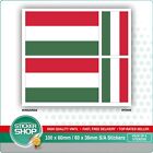 4 x HUNGARIAN / HUNGARY FLAG VINYL CAR VAN IPAD LAPTOP STICKER