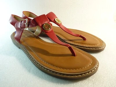 Sandálias femininas Tommy Hilfiger vermelho flip flop wedge tamanho 8.5 SKU 12108 - Imagem 1 de 4