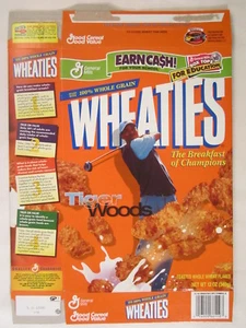 MT WHEATIES Cereal Box 2000 12oz TIGER WOODS [G7E9b] - Picture 1 of 2