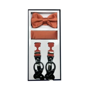 Nuevo en caja Para hombres Convertible Correa Elástica Suspendedor_ Moño Hankie Fiesta Óxido - Imagen 1 de 3
