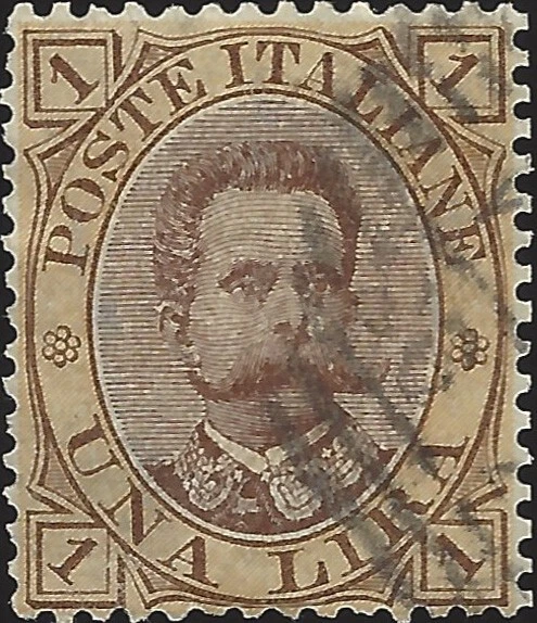 Italy Scott #56 Used VF 1 Cent 1889 King Humbert Stamp CV 24.00 - Image 1 of 1