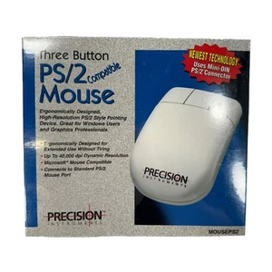 Precision Instruments Vintage Three Button PS/2 Windows Mouse 420 Optical Rez - Picture 1 of 4