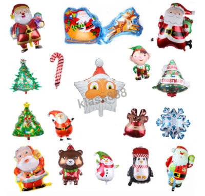 New Christmas Theme Foil Balloon Santa Snowman Snowflake Bell Deer Party Decor - image 1 of 4