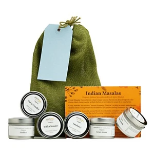 Indian Masalas Gift Bag | 6 Authentic, Organic Indian Spice Blends - Picture 1 of 9